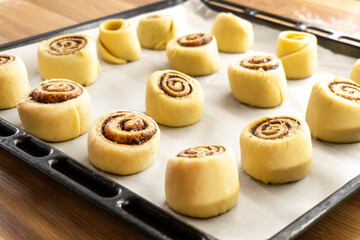 swirls cinnamon rolls. cinnabon with cinnamon. pastry. food concept