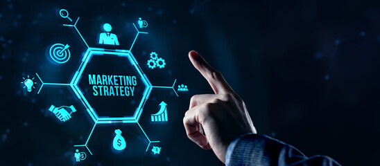 Internet, business, Technology and network concept. Digital Marketing content planning advertising...