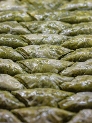 Delicious baklavas in a patisserie in Turkey