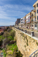 Houses on the old city wall of Astorga, Spain