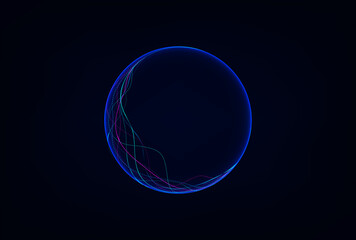 Wave lines flowing dynamic. Artificial intelligence deep learning visualization networks concept for AI, music, sound. Vector illustration