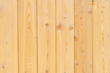 Texture of unpainted light wooden boards with a pattern from knots. Background.