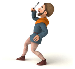Fun 3D cartoon medieval man