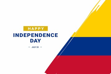 Colombia Independence Day. Vector Illustration. The illustration is suitable for banners, flyers, stickers, cards, etc.
