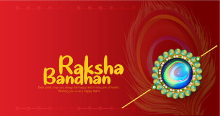 Happy Raksha Bandhan with decorated rakhi and gift for Raksha Bandhan,  Indian festival of sisters and brothers