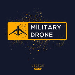 Creative (Military drone) Icon, Vector sign.