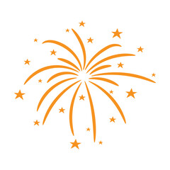 Fototapeta na wymiar Bursting firework with stars and sparks isolated vector illustration.