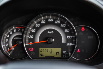 car​ instrument panel, car​ speed motor of​ night, car​ dashboard​ modern​ automobile...