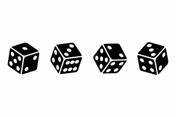 Dice icon illustration. casino symbol isolated on White Background, gambling game business concept, Vector Illustration.