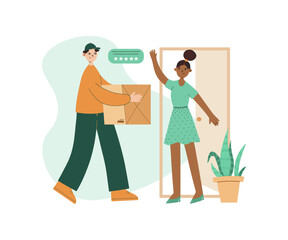 Delivery concept vector illustration, great design for any purposes. Express delivery icon. Modern business concept. Concept delivery online. Fast delivery concept.