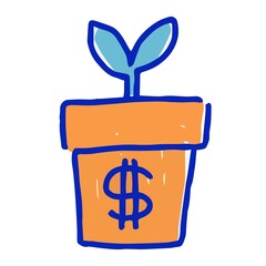 お金のなる木　イラスト　投資　通貨