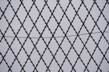 anti-climb chain link fence made of welded razor wire