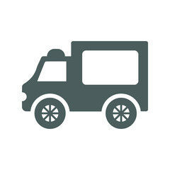 Carrier, car icon. Gray vector graphics.