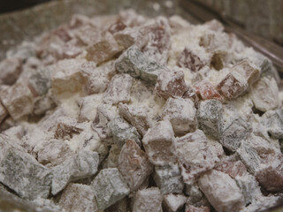 delicious Turkish delights in a market in Turkey