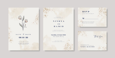 Beautiful rustic wedding invitation set