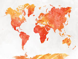 Watercolor world map
