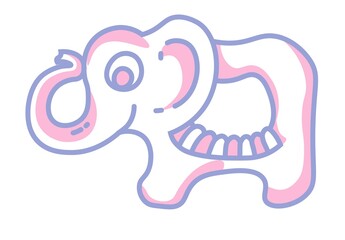 Wooden toy for children, elephant plaything icon