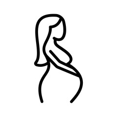 Black line icon for Pregnant