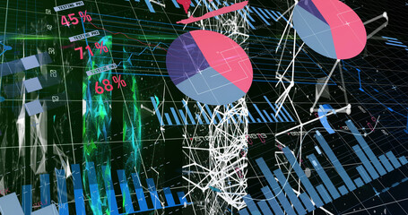 Image of statistics recording and data processing over grid