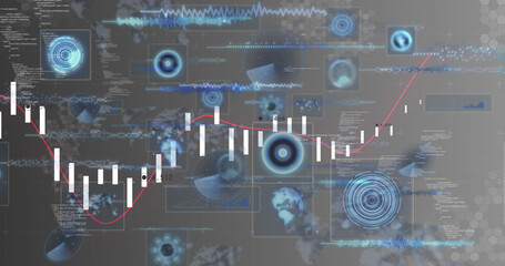 Image of data processing and moving screens