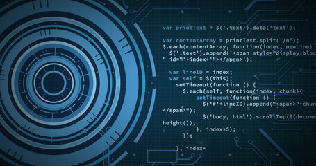 Image of scope scanning and computer circuit board with data processing