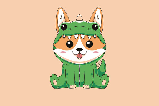 Dinosaur Dog Costume Kawaii Art