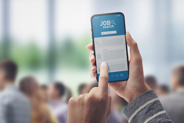 Woman looking for a job online