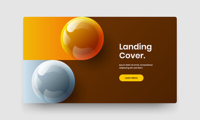 Modern corporate identity vector design concept. Amazing realistic spheres booklet illustration.
