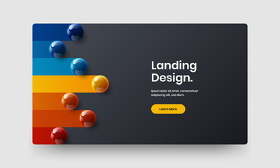 Fresh annual report vector design layout. Abstract 3D balls flyer concept.