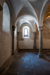 Charlemagne crypt inside Grossmunster or Grossmünster church in Zurich city Switzerland, no people