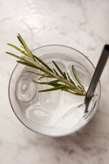gin tonic drink with rosemary