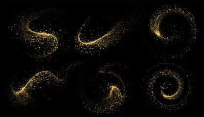 Velours gordijnen Set of Abstract shiny gold glitter design element © Maryna Stryzhak