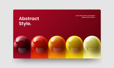 Amazing realistic balls website layout. Creative pamphlet design vector concept.