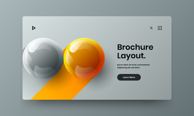 Premium 3D balls catalog cover concept. Clean corporate identity vector design template.