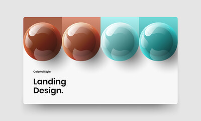 Isolated realistic balls annual report concept. Original presentation vector design layout.