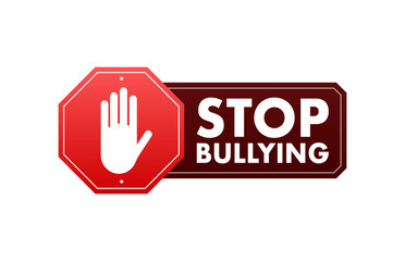 Stop Bullying Sign. Cyber protection. Social Problems. Vector illustration.