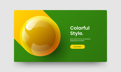 Unique 3D balls booklet template. Vivid horizontal cover vector design illustration.