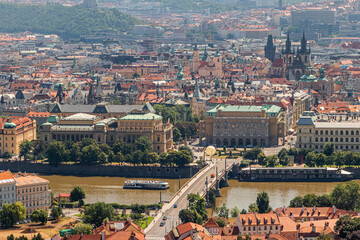 Fototapeta premium the city of Prague photographed from the top of St. Vitus Cathedral