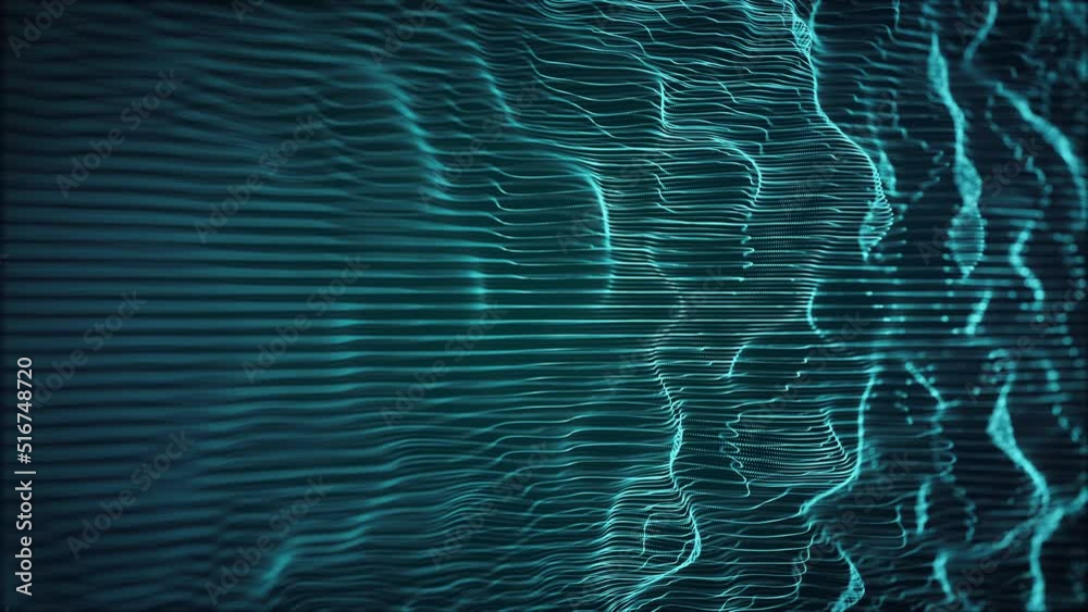 Poster abstract digital flowing lines technology background loop/ 4k animation of an abstract wallpaper bac