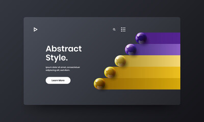 Colorful realistic balls horizontal cover concept. Fresh company identity design vector illustration.