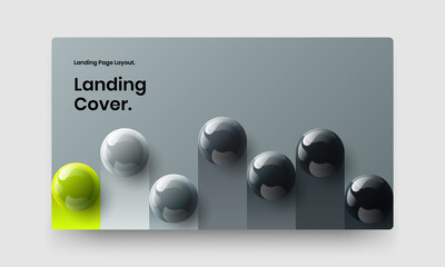 Unique 3D balls leaflet illustration. Bright horizontal cover design vector concept.