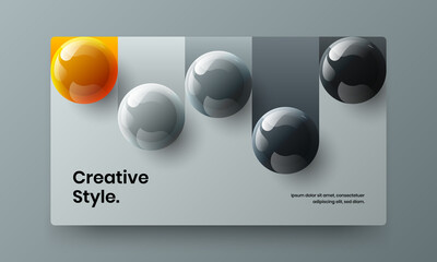 Colorful 3D balls presentation layout. Premium corporate cover vector design concept.