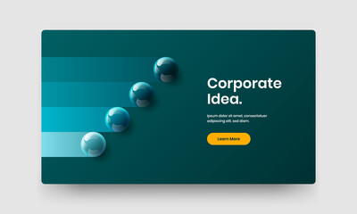 Simple 3D spheres poster concept. Colorful booklet vector design layout.