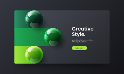 Fresh 3D balls site concept. Multicolored company identity design vector layout.