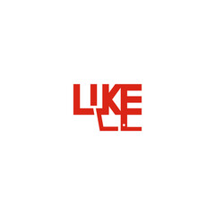 Like text. Thumb up concept. Word mark logo design.