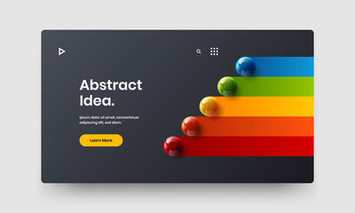 Creative realistic spheres company identity template. Trendy presentation vector design layout.