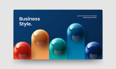 Creative placard design vector illustration. Fresh 3D balls booklet layout.
