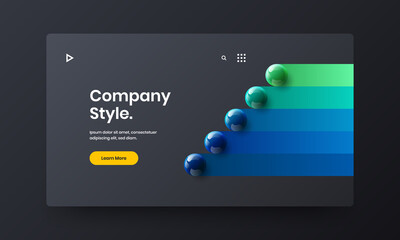 Minimalistic realistic spheres placard concept. Creative pamphlet vector design illustration.