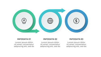 Creative concept for infographic with 3 steps, options, parts or processes. Business data visualization.