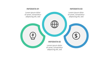 Creative concept for infographic with 3 steps, options, parts or processes. Business data visualization.